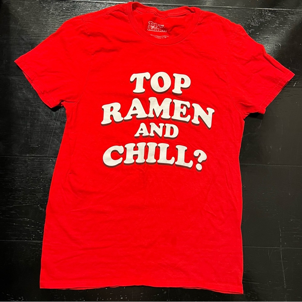Kids Top Ramen “Top Ramen and Chill?” Graphic T-Shirt – Red – Size Small